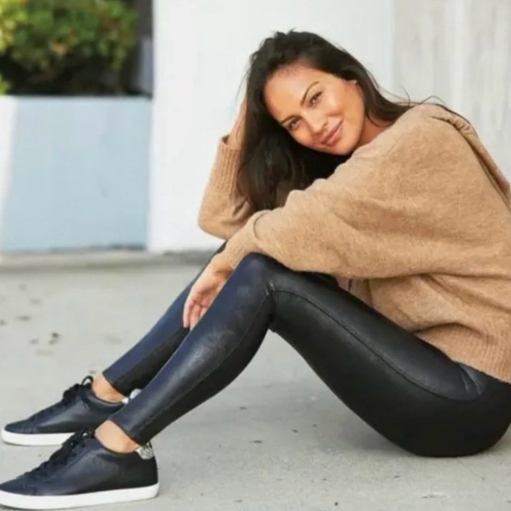 Spanx Black High-Waist Faux-Leather Leggings